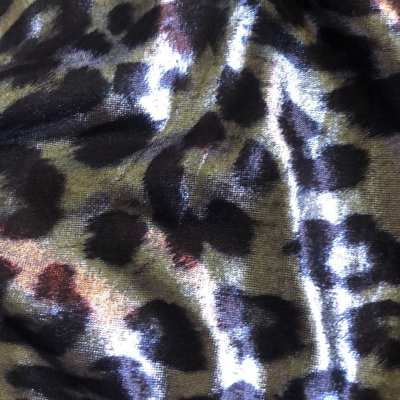 Off the Shoulder Metallic Cheetah Print Shirt - Picture 5 of 5